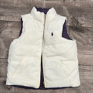 Polo Ralph Lauren White/Purple Reversible Puffer Vest